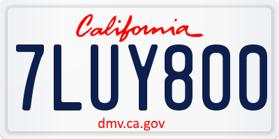 CA license plate 7LUY800