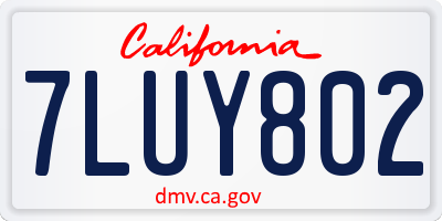 CA license plate 7LUY802