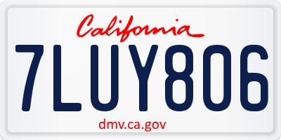 CA license plate 7LUY806