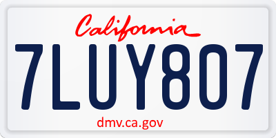 CA license plate 7LUY807