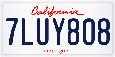 CA license plate 7LUY808