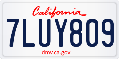 CA license plate 7LUY809