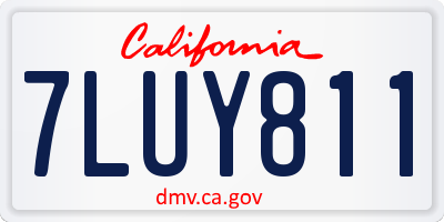 CA license plate 7LUY811