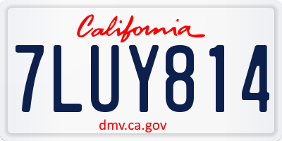 CA license plate 7LUY814
