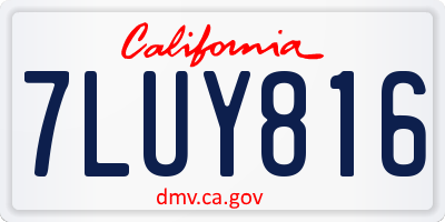 CA license plate 7LUY816
