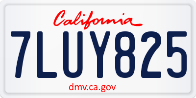CA license plate 7LUY825