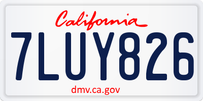 CA license plate 7LUY826