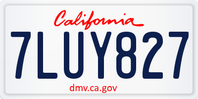 CA license plate 7LUY827
