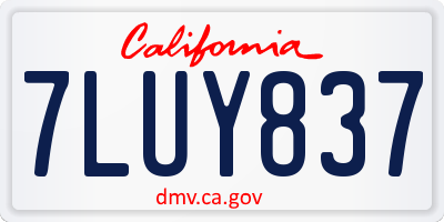 CA license plate 7LUY837