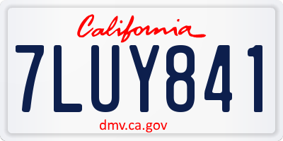 CA license plate 7LUY841