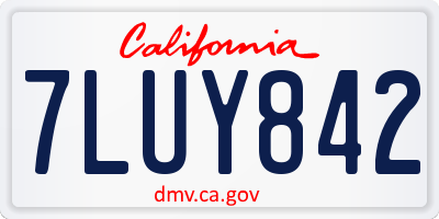CA license plate 7LUY842