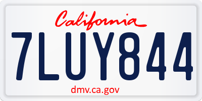 CA license plate 7LUY844