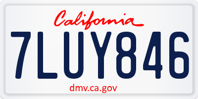 CA license plate 7LUY846