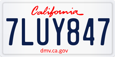 CA license plate 7LUY847