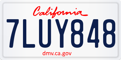 CA license plate 7LUY848