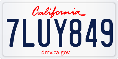 CA license plate 7LUY849