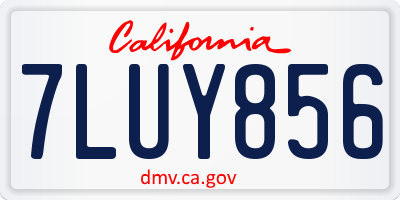 CA license plate 7LUY856
