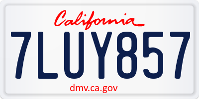 CA license plate 7LUY857