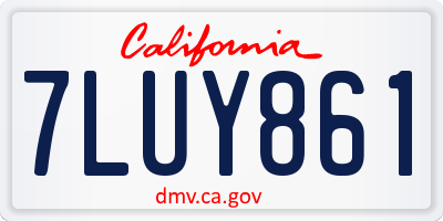 CA license plate 7LUY861