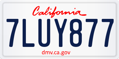 CA license plate 7LUY877