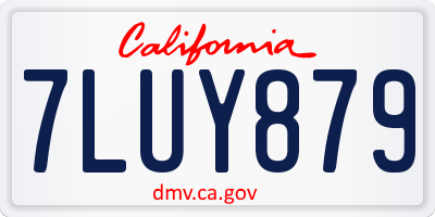 CA license plate 7LUY879