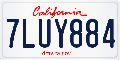 CA license plate 7LUY884