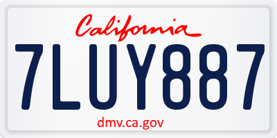 CA license plate 7LUY887