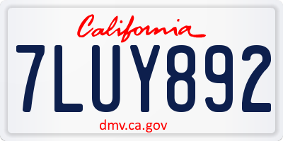 CA license plate 7LUY892