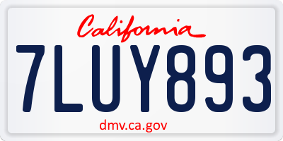 CA license plate 7LUY893