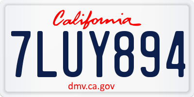 CA license plate 7LUY894