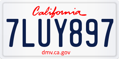 CA license plate 7LUY897