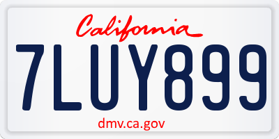 CA license plate 7LUY899