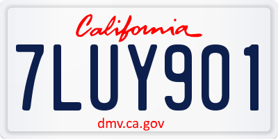 CA license plate 7LUY901