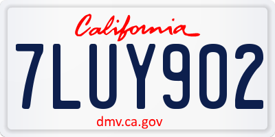CA license plate 7LUY902