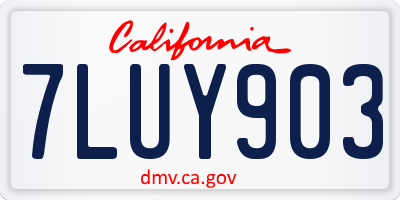CA license plate 7LUY903