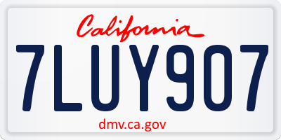 CA license plate 7LUY907