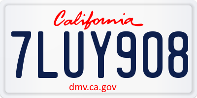 CA license plate 7LUY908