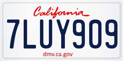 CA license plate 7LUY909