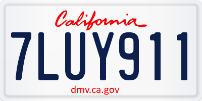 CA license plate 7LUY911