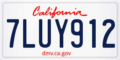 CA license plate 7LUY912