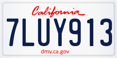 CA license plate 7LUY913