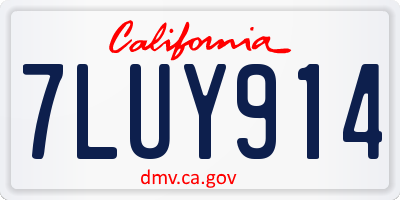 CA license plate 7LUY914
