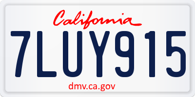 CA license plate 7LUY915