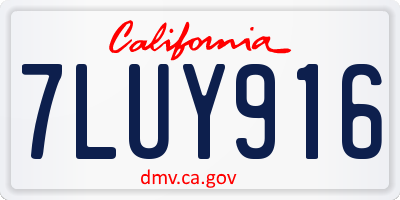 CA license plate 7LUY916