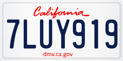 CA license plate 7LUY919