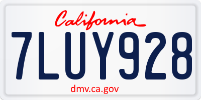 CA license plate 7LUY928