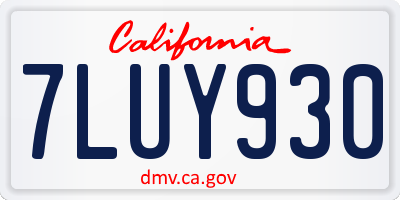 CA license plate 7LUY930