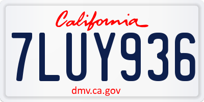 CA license plate 7LUY936