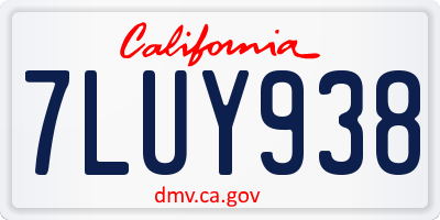 CA license plate 7LUY938