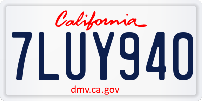 CA license plate 7LUY940